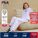 FILA【套装】斐乐儿童卫衣卫裤2025冬季新款男女中大童休闲两件套 樱花浅粉-PK 140