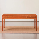 宗木府红木家具缅甸花梨（学名：大果紫檀）书桌全实木中式办公桌书房书法桌大画案老板桌学习桌电脑桌 双屉书桌（精磨白胚）：长178宽86高80cm