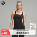lululemon丨Ebb to Street 女士前后 U 领短款运动背心 B/C LW1ERWS 黑/黑 S /6
