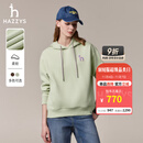 哈吉斯（HAZZYS）女装 秋季女士卫衣纯色活力连帽运动休闲风套头卫衣女 浅绿色LG M (160/84A 38)