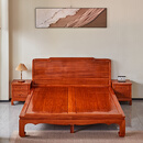 贡艺名居实木家具缅甸花梨木五福高低床家用卧室双人床实木床 五福高低床双人床180*200*坐高42*总高113cm