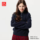 优衣库童装女童舒芙蕾POLO领针织衫毛衣毛衫25秋冬新款480087 69 藏青色 160