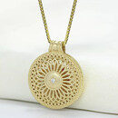 蒲恋18K黄金天然鸽血红宝石钻石吊坠女古法罗盘玫瑰毛衣项链挂件首饰+ 吊坠