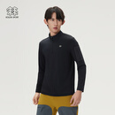KOLON SPORT/可隆户外休闲衣 男士吸湿排汗抗菌半拉链长袖T恤 LHZT6SN011-BK 黑色 XL 180/100A