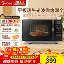 美的（Midea）微波炉烤箱一体机 小型家用20升微波炉  光波加热 钻石背板（M1-L201B）