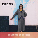 ERDOS【刘雯同款】25秋冬翻花山羊绒百褶裙长裙女半身裙 深灰 L 170/72A