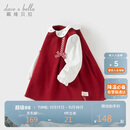 戴维贝拉女童连衣裙宝宝假两件裙子秋装儿童洋气公主裙