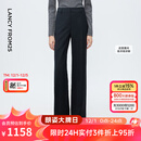 朗姿深灰色直筒裤腿羊毛西装裤女压褶通勤风西服裤2025年冬季新款 深灰色 L