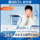 碧然德(BRITA)滤水壶Marella蓝色3.5L 1壶9芯套装海洋系列家用自来水净水器 孙颖莎推荐 含8枚海外版滤芯