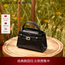 CHARLES&KEITH鳄鱼纹凯莉包手提斜挎婚包包女包生日礼物CK2-50270880-1 Black黑色 S