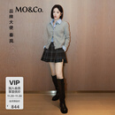 MO&Co.【秦岚同款】裙裤2025冬新品智性学院格纹压褶A字短裙MBE4SOTT05 灰黑格 S /160