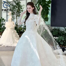 MPPMCK婚纱新娘主纱2025高级感秋冬法式轻婚纱礼服2025新款新娘主纱高级 齐地款（送三件套） S