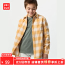 优衣库【惊喜价】童装男童女童法兰绒格子衬衫长袖衬衣薄478132 42 浅黄色 160