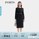 PORTS宝姿女装2025秋季新款黑色二合一拼接连衣裙ALQ9D027LCF022 黑色 S （4）
