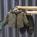 迪士尼（Disney）男童冬季棉服套装2025新款1-9岁儿童马甲三件套冬装加厚衣服外穿 灰色冬款加厚三件套 100