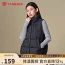 坦博尔羽绒服马甲女立领宽松短款外搭羽绒背心外套TD336006 黑色 175 