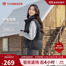 坦博尔时尚短款立领女士短款百搭羽绒马甲TB5330152D 黑色  M (165) 