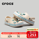 卡骆驰（CROCS）洞洞鞋贝雅卡骆班轻便耐磨一脚蹬休闲鞋|205089 冬日白/彩色-1LI 37 /38(230mm)