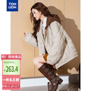 唐狮（TonLion）2025秋冬女针织拼接撞色连帽短款棉衣