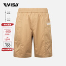 EVISU男士标志刺绣工装短裤男2ESADM2SH266XXCT 卡其色 L
