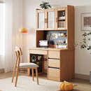 书桌书架全实木书桌柜一体学习桌白蜡木大小户型电脑办公桌椅组合 【原木风】1米书桌+椅子 送货上楼包安装