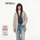 MO&Co.【C+系列】风衣2025秋新品宽松外套独立袢带腰带MBE3TRC002 砂砾色 S /160
