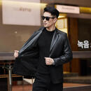 AX阿玛尼男真皮皮衣白鸭绒加厚保暖商务冬装 黑色【单皮】 M 170