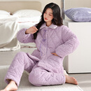 维多利亚夹棉特厚珊瑚绒睡衣女秋冬加厚保暖家居服 JT-924-婷紫 M