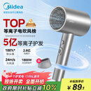 美的（Midea）5亿等离子护发电吹风 家用负离子吹风筒 1800W大功率便携吹风机FJ308银 国家补贴 节日/生日礼物