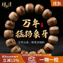 琅清猛犸象牙手串男士咖啡料高瓷度双色文玩佛珠配饰珠女手链12*13mm