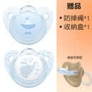 NUKNUK新生儿宝宝安抚奶嘴超柔透气防龅牙防胀气哄睡扁头061836 0-6月粉蓝大象2个装 2个装 防龅牙（送收纳盒+防掉绳+防尘盖）