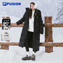 FILA FUSION斐乐潮牌【章昊同款】情侣款长款羽绒服冬季保暖连帽外套