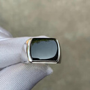 苏沉天然缅甸翡翠银镶嵌戒指 男女 冰种墨翠马鞍男士戒指大气戒