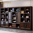 宁邱络阁（NICHLORT）乌金木博古架实木中式多宝阁办公室现代简约书柜书架置物架储物柜 【进口乌金木】3.24米组合