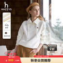 哈吉斯（HAZZYS）女装 秋季款女士【PHIZ系列】宽松半门襟拉链套头卫衣女 米黄色OW M (160/84A 38)