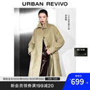 UR【钟楚曦同款】2025秋季新款女装流光风腰带风衣外套UWH150081 卡其 S