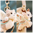 曲美思敦煌九色鹿毛绒挂件敦煌飞天小猫玩偶钥匙扣包包车挂猫咪玩偶 两个组合装【飞天猫+飞天鹿】