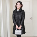 AllSaints2025冬季加绒真皮羽绒服女中长款立领休闲皮衣外套绵羊皮女皮衣  2XL   （推荐150斤以内）