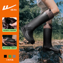 回力雨鞋男女士户外折叠防水鞋胶鞋防滑高筒雨靴露营溯溪鞋 黑色 42