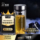 希诺（HEENOOR）抗菌玻璃杯双层防烫办公车载水杯男高档泡茶杯子XN-9303 360mL
