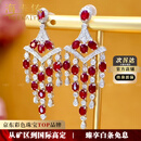 海卡依（HEEKAIYI）红宝石耳钉女士鸽血红钻石奢侈首饰品七夕情人节生日礼物送老婆 【精选】4.98克拉鸽血红红宝石耳钉