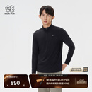KOLON SPORT/可隆户外长袖T恤 男士仿羊驼质感半拉链长袖T恤 LHZT5WN097-BK 黑色 L 175/96A