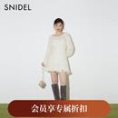 SNIDEL2025秋冬新品圆领镂空木耳边花苞袖针织连衣裙SWNO254313 象牙白 均码 （F）