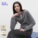 BLUE ERDOS【明星同款】25秋冬新品羊绒衫通勤半开圆领套衫女B2256A009 中灰 M (165)