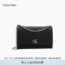 Calvin Klein小众单肩包礼物荔枝纹包包金属搭扣链条翻盖CK女包斜挎包DH2806