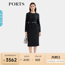 PORTS宝姿女装2025秋季新款黑色二合一拼接连衣裙ALQ9D027LCF022 黑色 M （6）