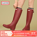 HUNTER【修饰腿型】户外露营女鞋Refined防水防滑高筒靴长筒靴网红女靴 军红色/MLR 39