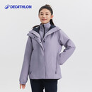 迪卡侬户外防风防水冲锋外套秋冬登山服保暖航海夹克ODT3紫色M-4923785