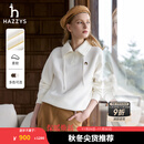 哈吉斯（HAZZYS）女装 秋季款女士【PHIZ系列】宽松半门襟拉链套头卫衣女 米黄色OW M (160/84A 38)
