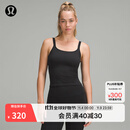 lululemon丨Ebb to Street 女士前后 U 领短款运动背心 B/C LW1ERWS 黑/黑 S /6